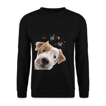 Curious Parson Russel Terrier Dog - Unisex Sweatshirt - black - Front - Alina (178cm) & Michal (187cm)
