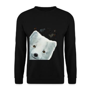 Curious Arctic Fox - Unisex Sweatshirt - black - Front - Alina (178cm) & Michal (187cm)