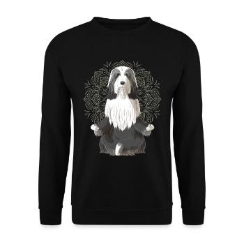 Bearded Collie chien méditation - Sweat-shirt Unisexe - noir - Devant - Alina (178cm) & Michal (187cm)