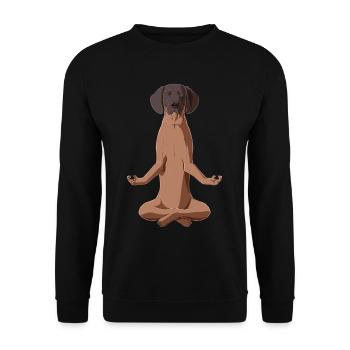 Bavarian Mountain Hound Dog meditate - Unisex Sweatshirt - black - Front - Alina (178cm) & Michal (187cm)