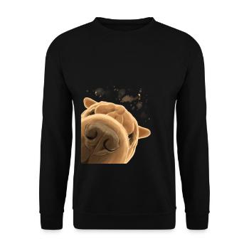 Chien Shar Pei curieux - Sweat-shirt Unisexe - noir - Devant - Alina (178cm) & Michal (187cm)