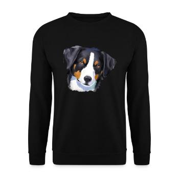 Appenzeller Sennenhund - Unisex Pullover - Schwarz - Vorne - Alina (178cm) & Michal (187cm)