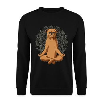 Brussels Griffon Dog meditate - Unisex Sweatshirt - black - Front - Alina (178cm) & Michal (187cm)