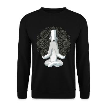Bedlington Terrier Dog meditate - Unisex Sweatshirt - black - Front - Alina (178cm) & Michal (187cm)