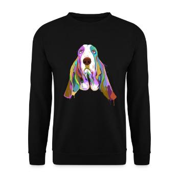 Basset Hound Dog Splash - Unisex Sweatshirt - black - Front - Alina (178cm) & Michal (187cm)