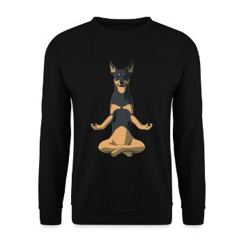 Australian Kelpie Dog meditate - Unisex Sweatshirt - black - Front - Alina (178cm) & Michal (187cm)