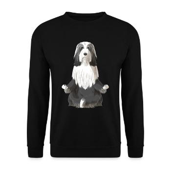 Bearded Collie chien méditation - Sweat-shirt Unisexe - noir - Devant - Alina (178cm) & Michal (187cm)