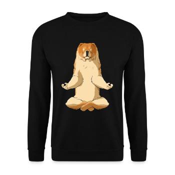 Méditant Chow Chien Chow - Sweat-shirt Unisexe - noir - Devant - Alina (178cm) & Michal (187cm)