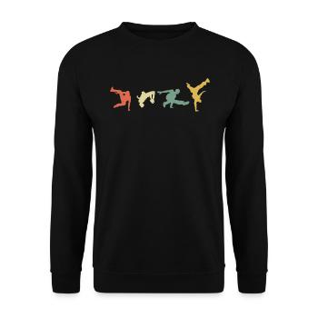 Retro Parkour gift for extreme sports lovers - Unisex Sweatshirt - black - Front - Alina (178cm) & Michal (187cm)