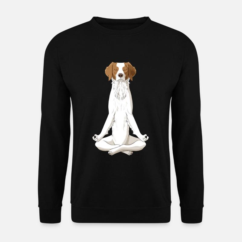 Meditierender Epagneul Breton Hund - Unisex Pullover - Schwarz