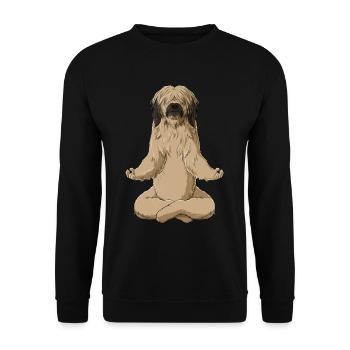 Chien Méditant Briard - Sweat-shirt Unisexe - noir - Devant - Alina (178cm) & Michal (187cm)