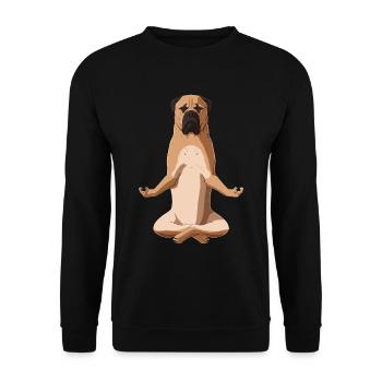 Chien de bullmaste méditant - Sweat-shirt Unisexe - noir - Devant - Alina (178cm) & Michal (187cm)