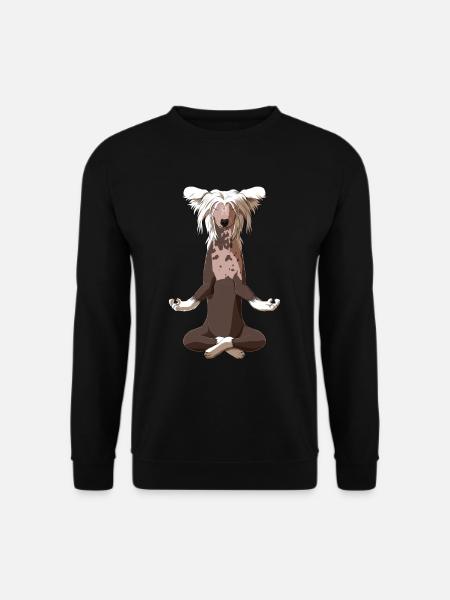 Meditierender Chinesischer Schopfhund - Unisex Pullover - Schwarz