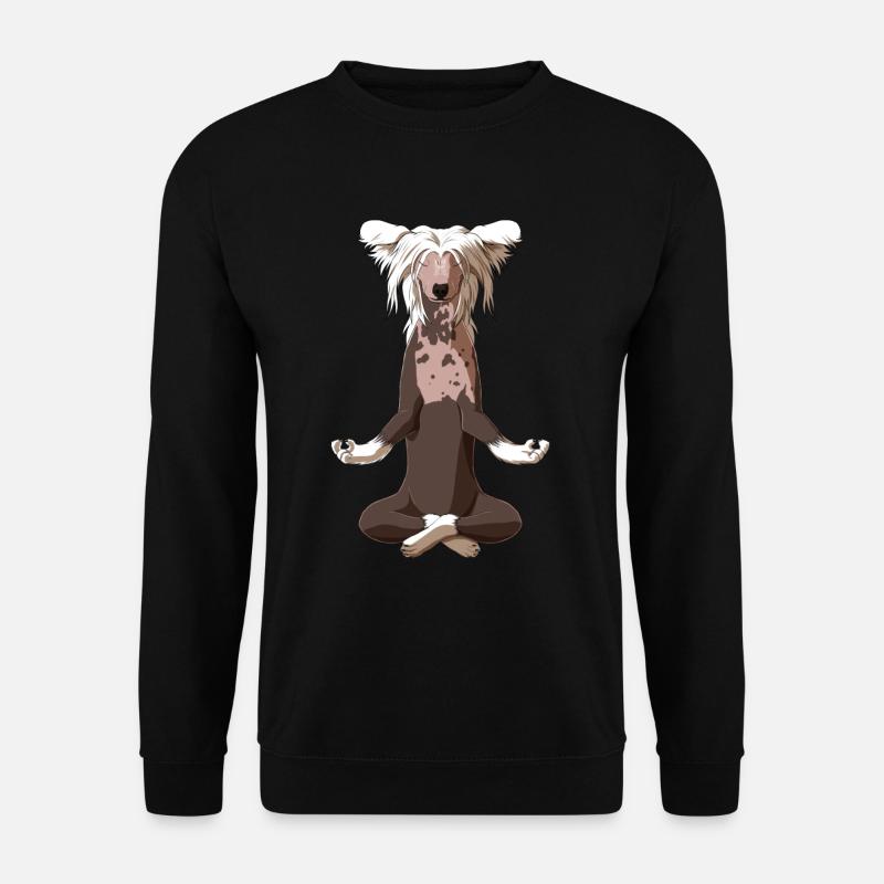 Meditate Chinese Crested Dog - Unisex Sweatshirt - black
