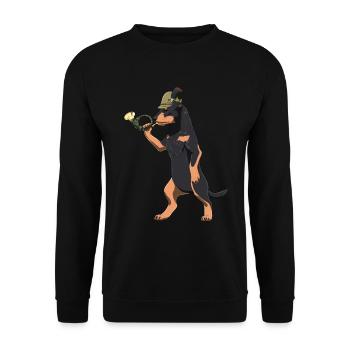 Hornblase Rier de chasse allemand Chien - Sweat-shirt Unisexe - noir - Devant - Alina (178cm) & Michal (187cm)