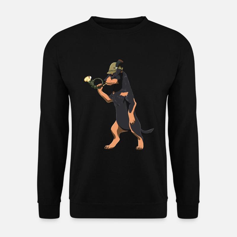 Hornblase Deutscher Jagdterrier Hund - Unisex Pullover - Schwarz