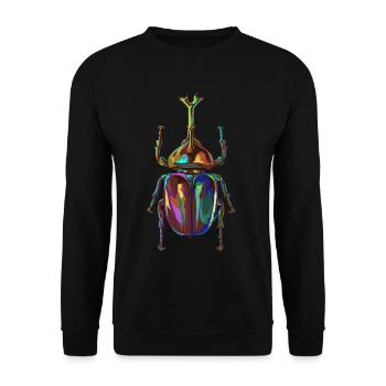 Farbiger Nashornkäfer - Unisex Pullover - Schwarz - Vorne - Alina (178cm) & Michal (187cm)