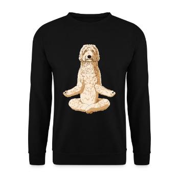 Méditant chien Labradoodle - Sweat-shirt Unisexe - noir - Devant - Alina (178cm) & Michal (187cm)