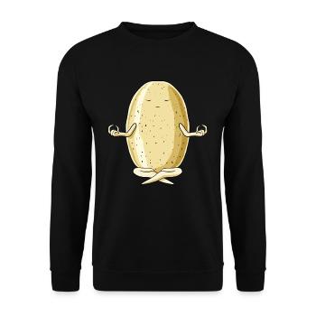 Patate méditante - Sweat-shirt Unisexe - noir - Devant - Alina (178cm) & Michal (187cm)