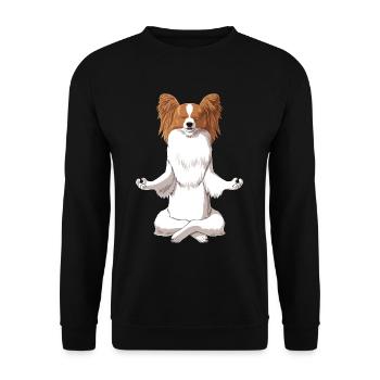 Méditant de l’espagnol continental chien - Sweat-shirt Unisexe - noir - Devant - Alina (178cm) & Michal (187cm)