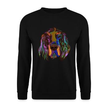 Splash Gordon setter Dog - Unisex Sweatshirt - black - Front - Alina (178cm) & Michal (187cm)