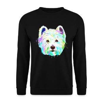 West Highland White Terrier Hund - Unisex Pullover - Schwarz - Vorne - Alina (178cm) & Michal (187cm)