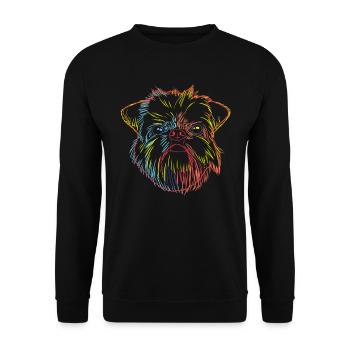 Splash Brussels Griffon Dog - Unisex Sweatshirt - black - Front - Alina (178cm) & Michal (187cm)
