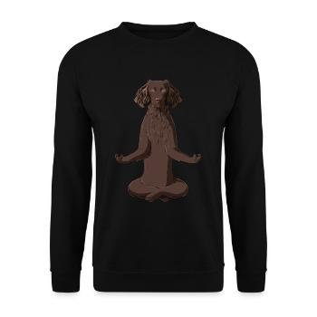 Chien de garde allemand méditant - Sweat-shirt Unisexe - noir - Devant - Alina (178cm) & Michal (187cm)