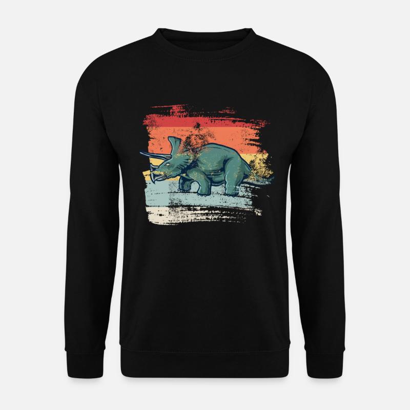 Retro Triceratops - Unisex Pullover - Schwarz