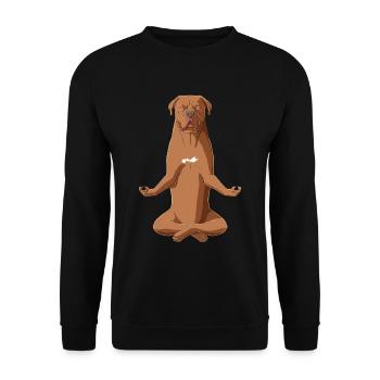 Chien méditant de La Dogue de Bordeaux - Sweat-shirt Unisexe - noir - Devant - Alina (178cm) & Michal (187cm)