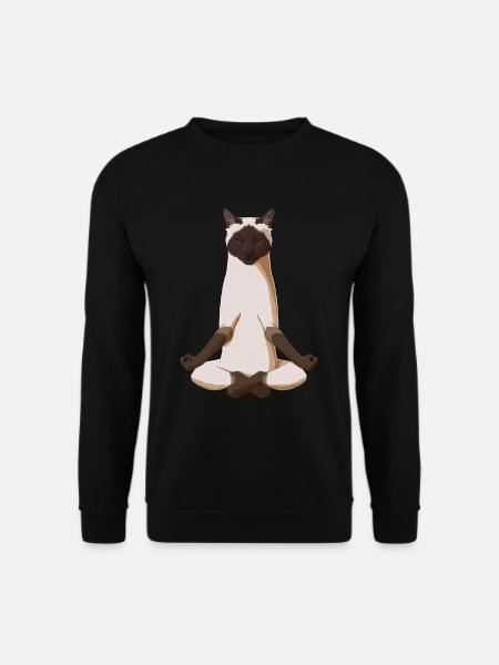 Meditating Siamese Cat - Unisex Sweatshirt - black