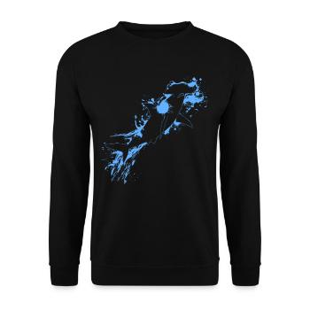 Blaues Hammerhai Fisch - Unisex Pullover - Schwarz - Vorne - Alina (178cm) & Michal (187cm)