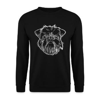 Brussels Griffon Dog - Unisex Sweatshirt - black - Front - Alina (178cm) & Michal (187cm)