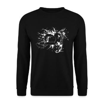 Sewing Machine - Unisex Sweatshirt - black - Front - Alina (178cm) & Michal (187cm)