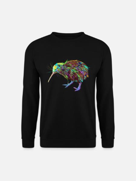 Splash Kiwi Vogel - Unisex Pullover - Schwarz