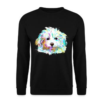 Splash Maltipoo chien - Sweat-shirt Unisexe - noir - Devant - Alina (178cm) & Michal (187cm)