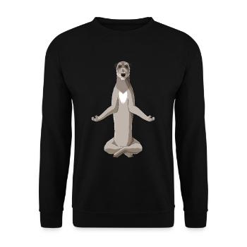 Meditating Irish Wolfhound Dog - Unisex Sweatshirt - black - Front - Alina (178cm) & Michal (187cm)