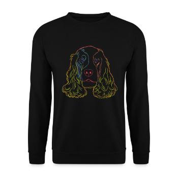 English Cocker Spaniel Hund - Unisex Pullover - Schwarz - Vorne - Alina (178cm) & Michal (187cm)