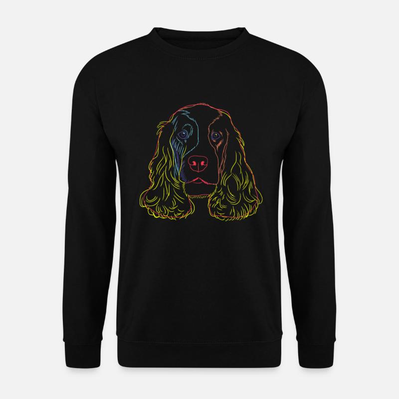 English Cocker Spaniel Dog strokes - Unisex Sweatshirt - black