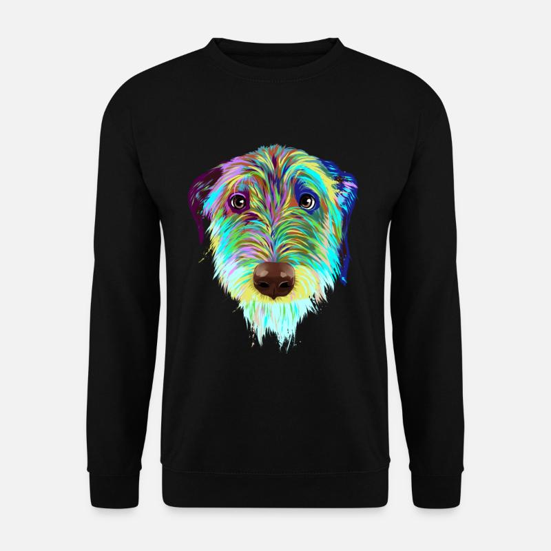 Splash Irish Wolfhound Dog - Unisex Sweatshirt - black