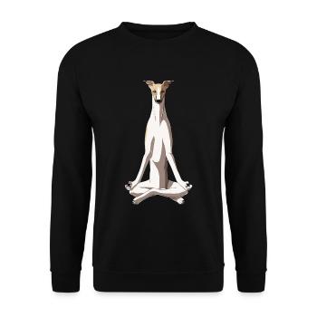 Chien whippet méditant - Sweat-shirt Unisexe - noir - Devant - Alina (178cm) & Michal (187cm)