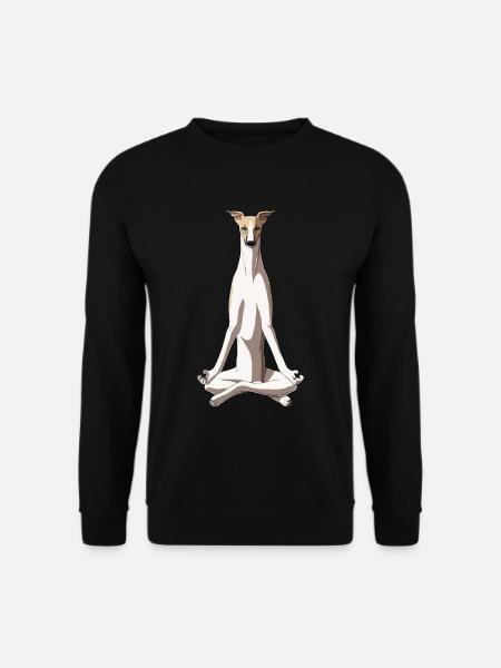Meditating Whippet Dog - Unisex Sweatshirt - black