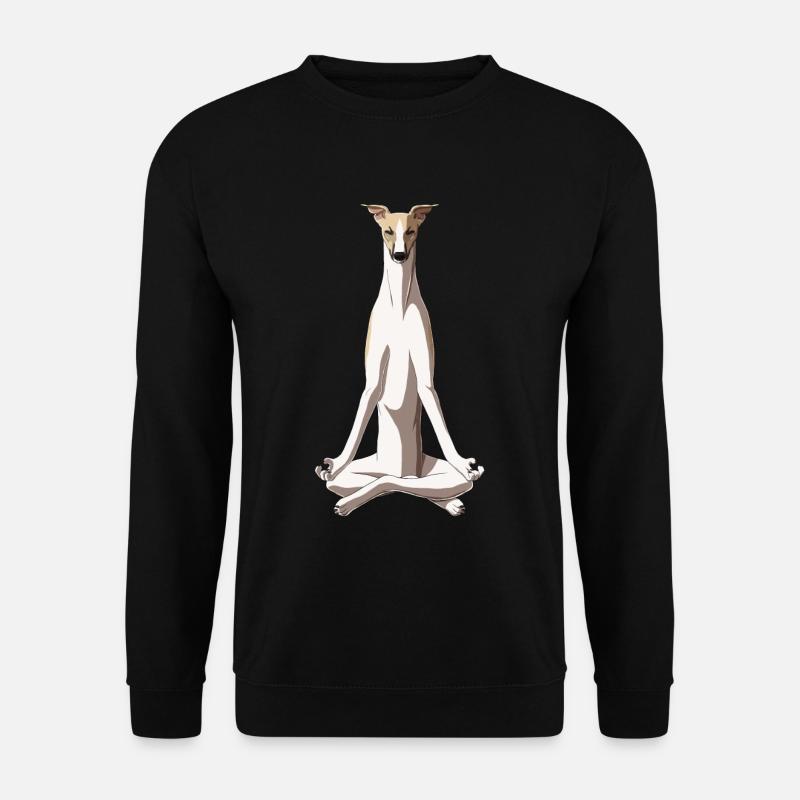 Meditating Whippet Dog - Unisex Sweatshirt - black