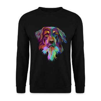 Splash Hovawart Dog - Unisex Sweatshirt - black - Front - Alina (178cm) & Michal (187cm)