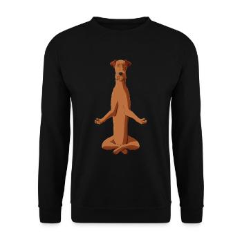 Méditant Irish Terrier chien - Sweat-shirt Unisexe - noir - Devant - Alina (178cm) & Michal (187cm)