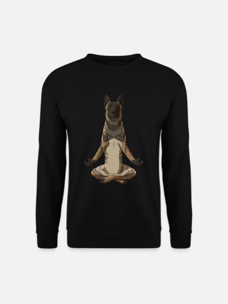 Meditating Dutch Shepherd Dog - Unisex Sweatshirt - black