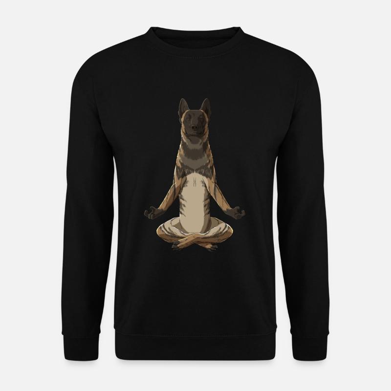 Meditating Dutch Shepherd Dog - Unisex Sweatshirt - black