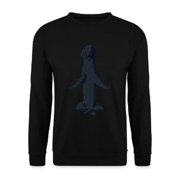 Meditating Flat Coated Retriever Dog - Unisex Sweatshirt - black - Front - Alina (178cm) & Michal (187cm)