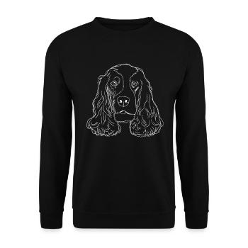 English Cocker Spaniel Hund - Unisex Pullover - Schwarz - Vorne - Alina (178cm) & Michal (187cm)