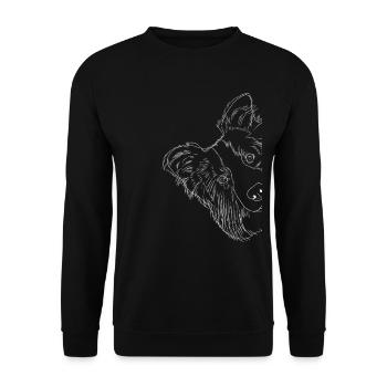Chien De Border Collie curieux - Sweat-shirt Unisexe - noir - Devant - Alina (178cm) & Michal (187cm)
